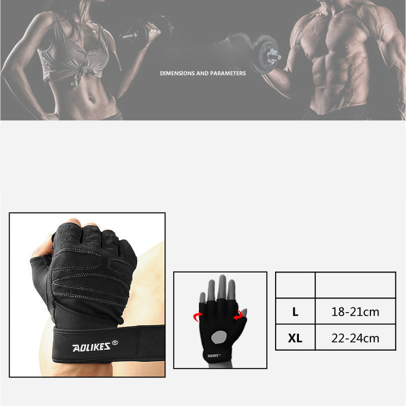 Workout Gloves with Wrist Wrap – Breathable Non-Slip Fitness Gloves