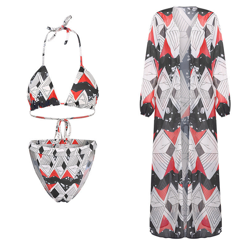 Women's Bikini Set Polyester Swimwear With Chiffon Lining
