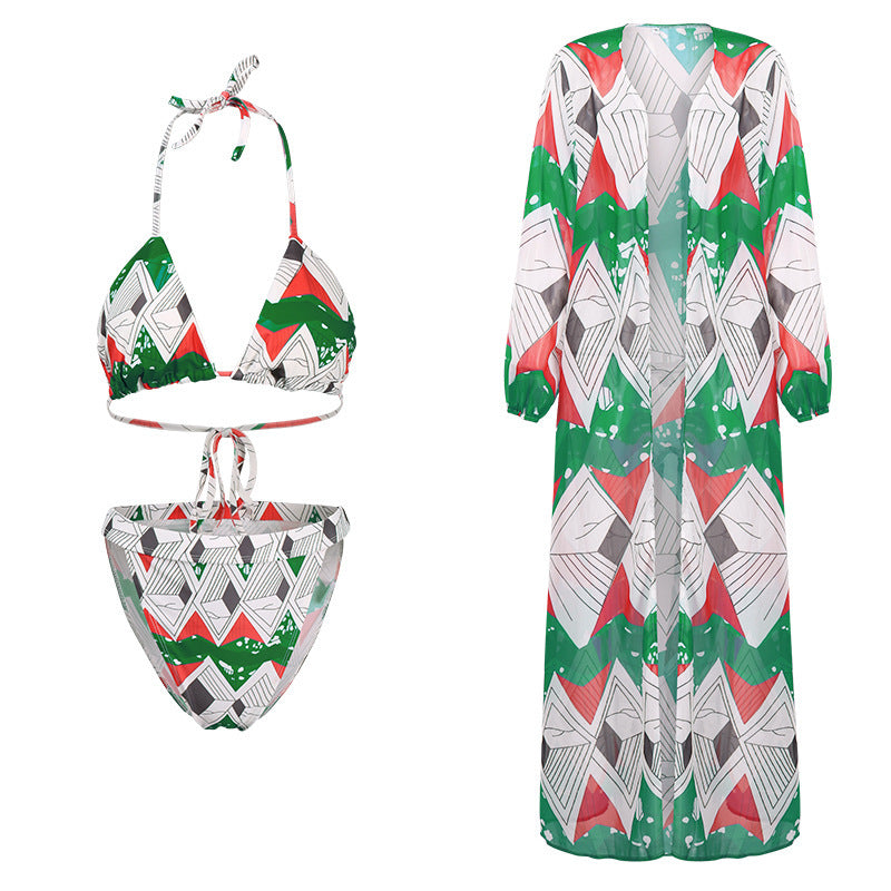Sexy Women’s Bikini Set – Polyester Swimwear with Chiffon Lining