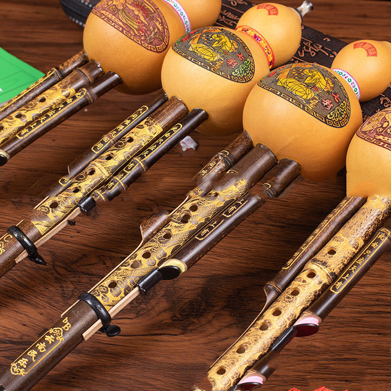 Natural Purple Bamboo Gourd Silk Beginner C- and B-Adjusted Musical Instrument