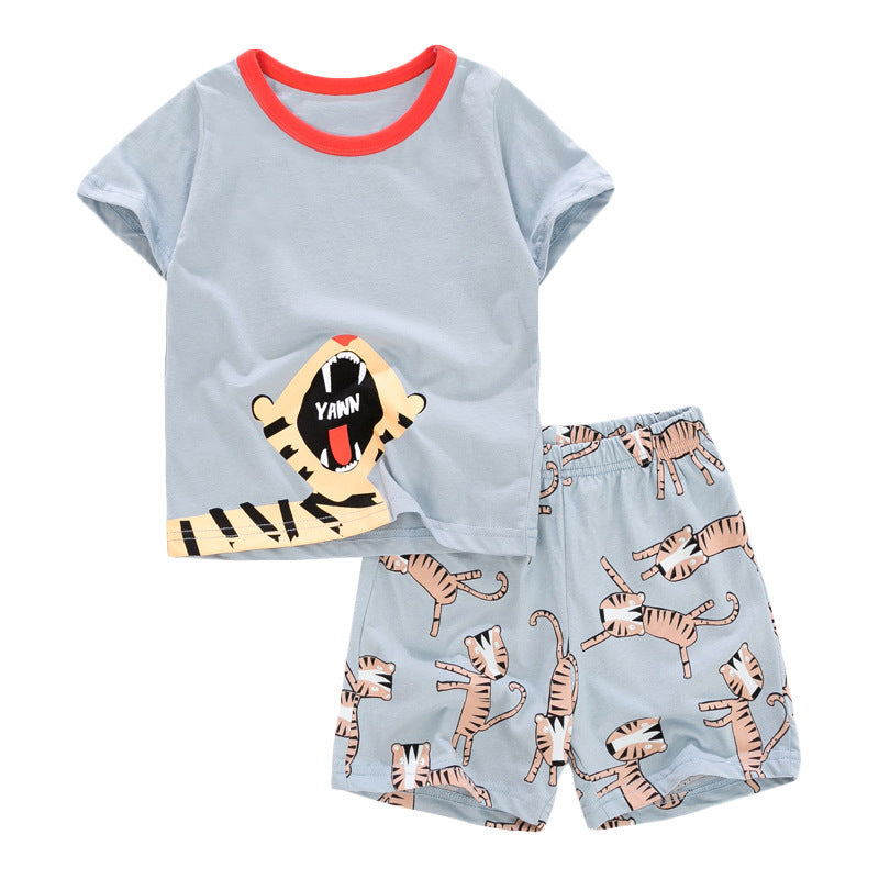 Boy'S Suit Knitted Cotton Short-Sleeved Children'S Suit
