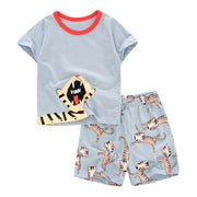 Boys Knitted Cotton Short Sleeve Pants Suit Two Piece