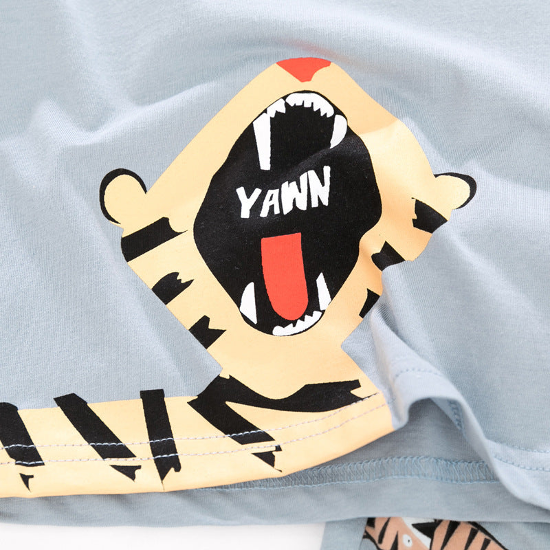 Boy'S Suit Knitted Cotton Short-Sleeved Children'S Suit