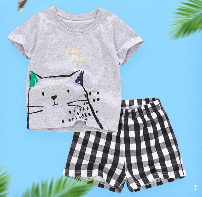 Children's Suit European And American Style Summer New Short Sleeves