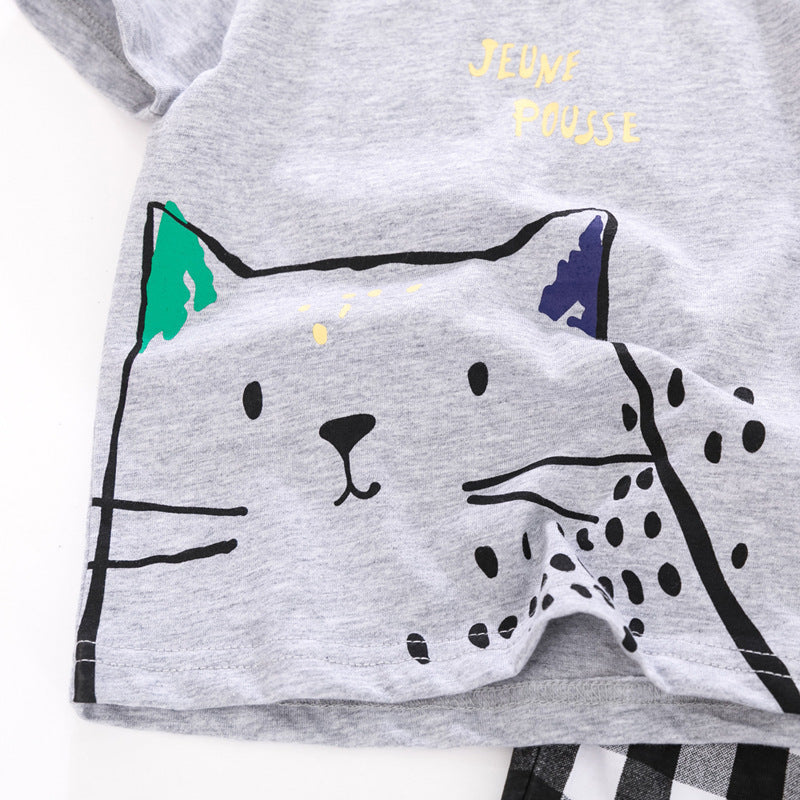 Children's Suit European And American Style Summer New Short Sleeves