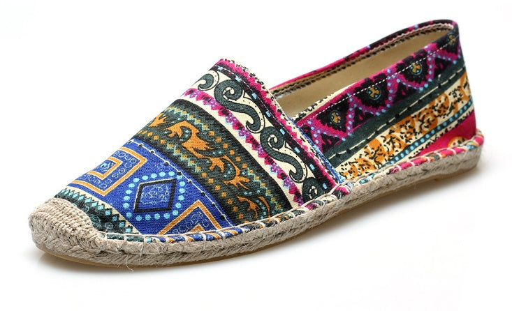 Mens Breathable Hemp Canvas Summer Espadrilles – Casual Slip-On Loafers