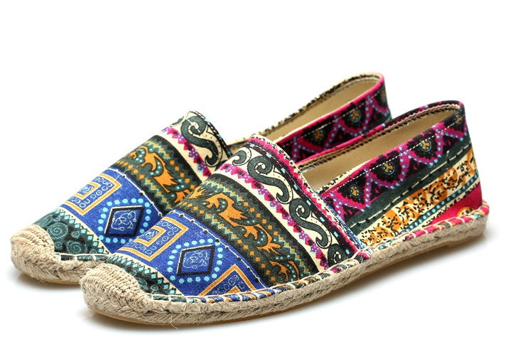 Mens Breathable Hemp Canvas Summer Espadrilles – Casual Slip-On Loafers