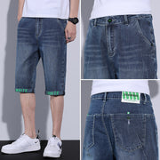 Men’s Cropped Loose Beach Pants – Straight Middle-Length Casual Trousers