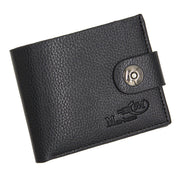 Men's Slim PU Leather Embossed Short Business Wallet