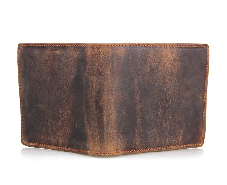 Men's Premium Luxury Short Bifold Wallet Horse Leather
