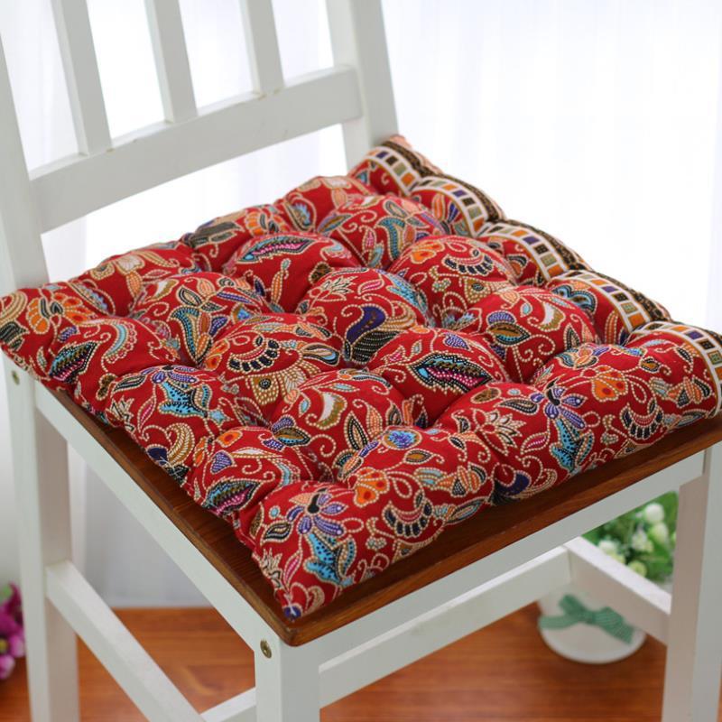 Nordic Style Thickened Cotton-Linen National Pattern Chair Cushion