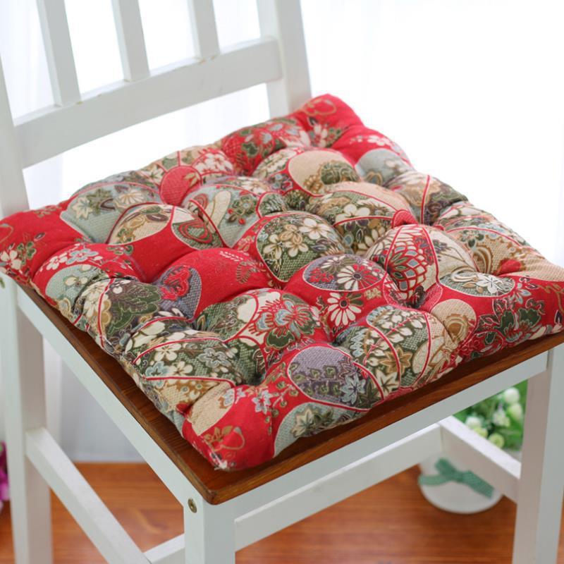 Nordic Style Thickened Cotton-Linen National Pattern Chair Cushion