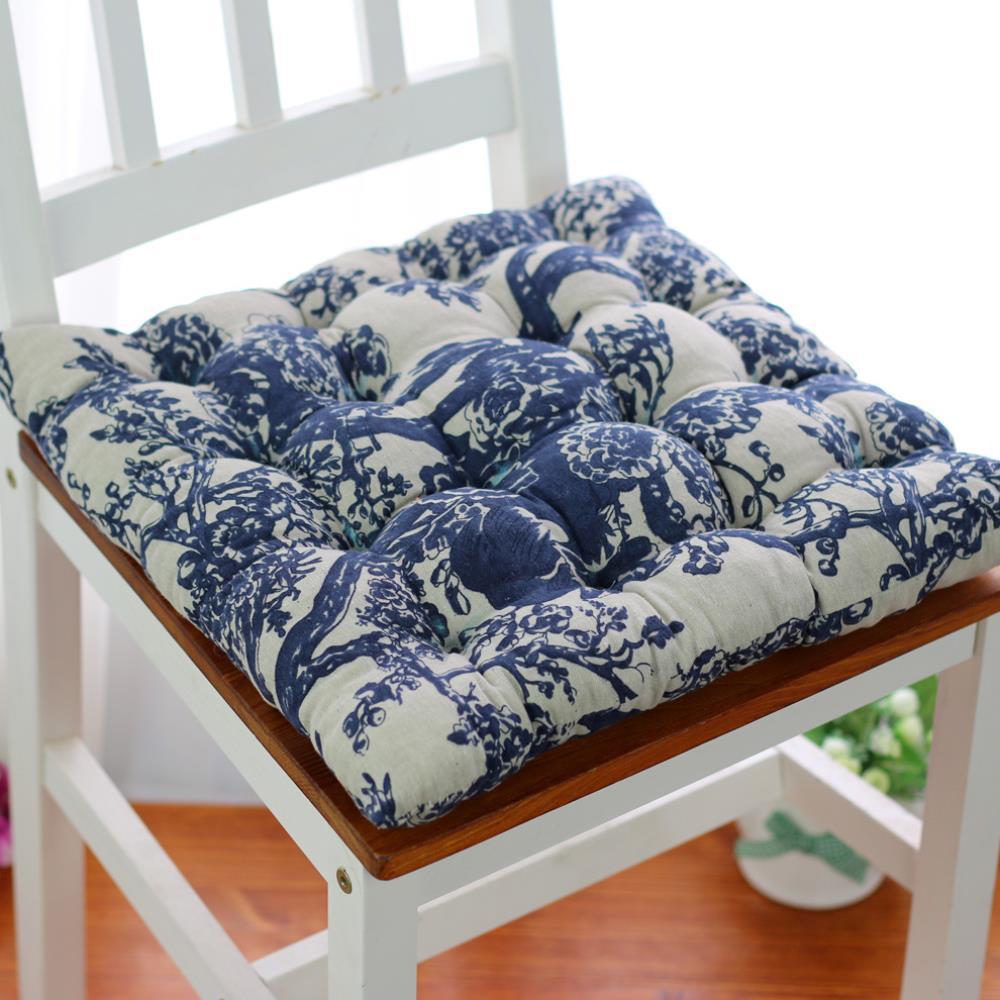 Nordic Style Thickened Cotton-Linen National Pattern Chair Cushion
