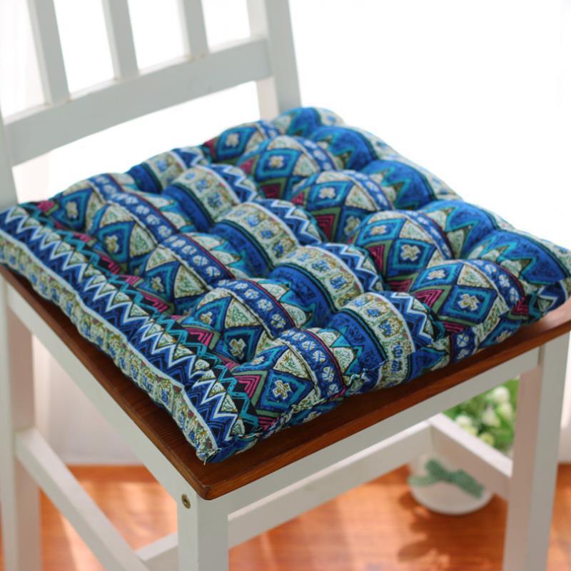 Nordic Style Thickened Cotton-Linen National Pattern Chair Cushion