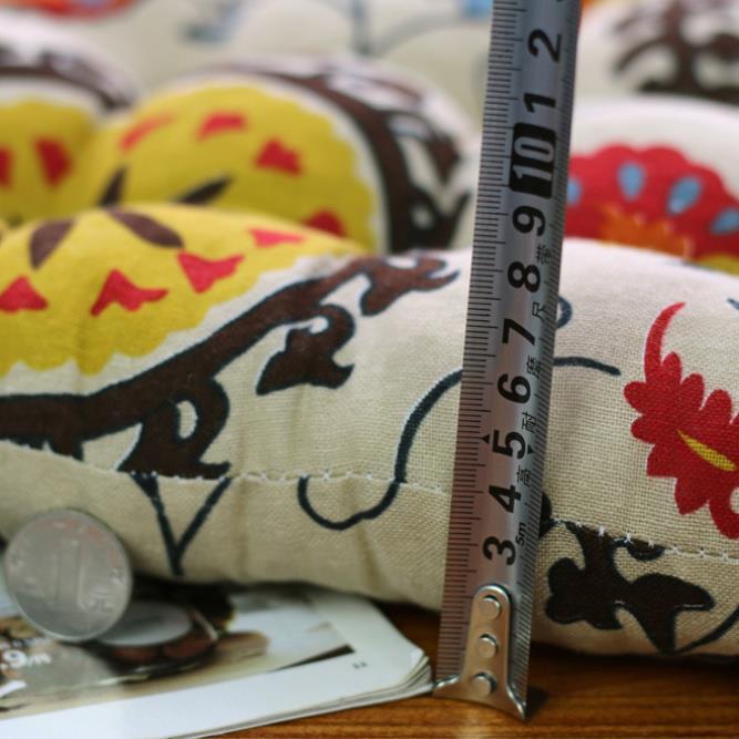 Nordic Style Thickened Cotton-Linen National Pattern Chair Cushion