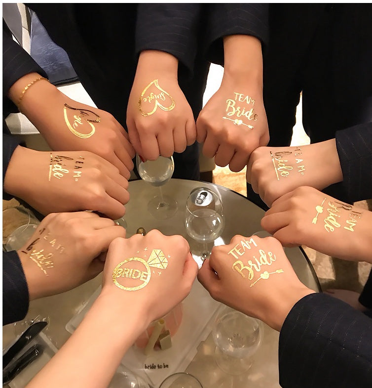 20pcs Team Bride Temporary Tattoos Stickers Wedding Decor Bride To Be Hen Bachelorette Party Decor Bridal Shower Girl Favors