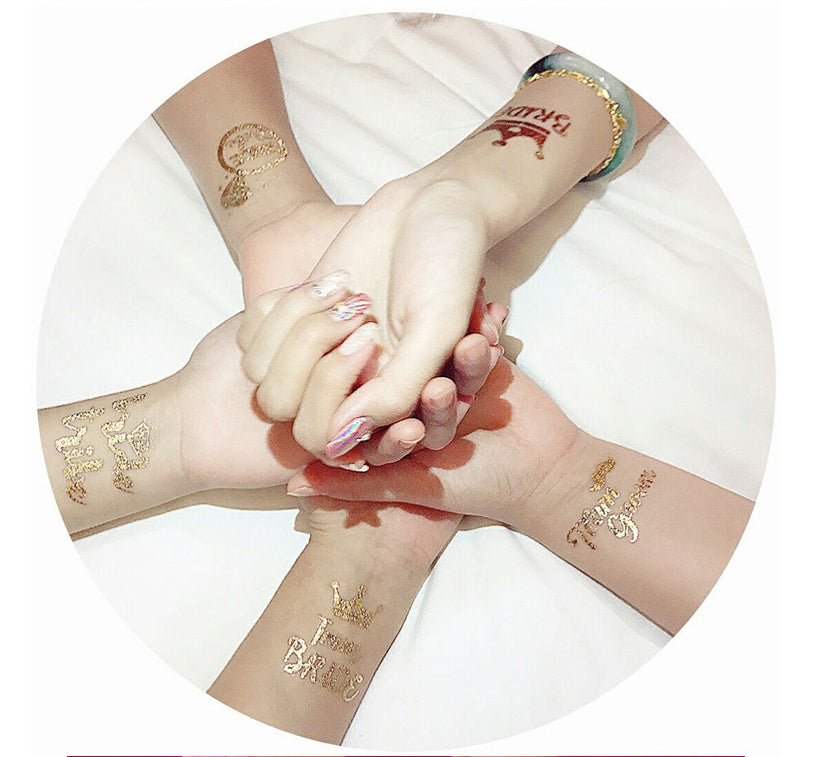 20pcs Team Bride Temporary Tattoos Stickers Wedding Decor Bride To Be Hen Bachelorette Party Decor Bridal Shower Girl Favors