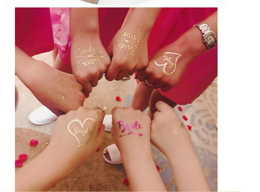 20pcs Team Bride Temporary Tattoos Stickers Wedding Decor Bride To Be Hen Bachelorette Party Decor Bridal Shower Girl Favors