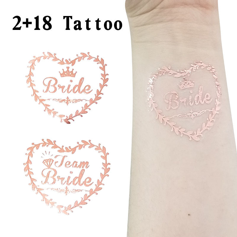 20pcs Team Bride Temporary Tattoos Stickers Wedding Decor Bride To Be Hen Bachelorette Party Decor Bridal Shower Girl Favors