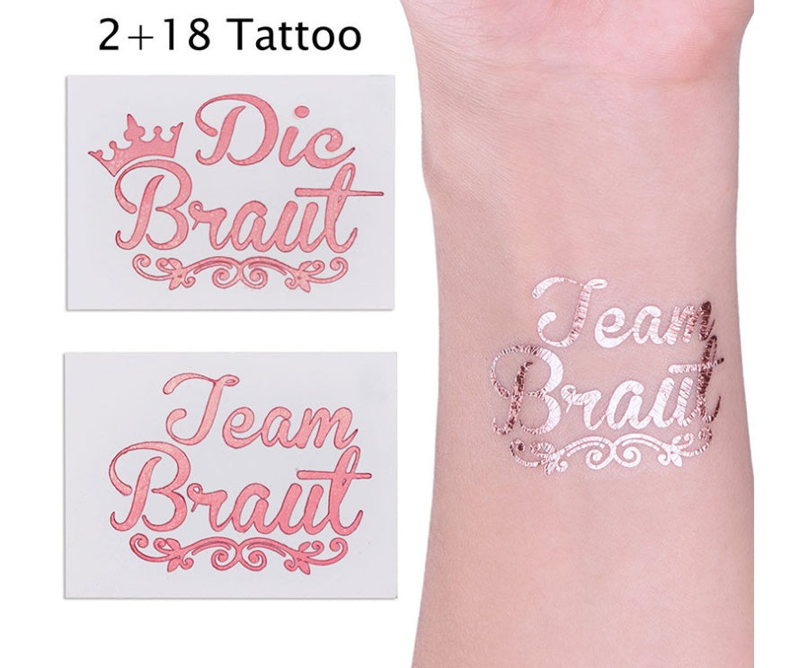 20pcs Team Bride Temporary Tattoos Stickers Wedding Decor Bride To Be Hen Bachelorette Party Decor Bridal Shower Girl Favors