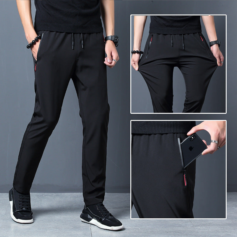 Men’s Ice Silk Thin Summer Loose Sports Pants