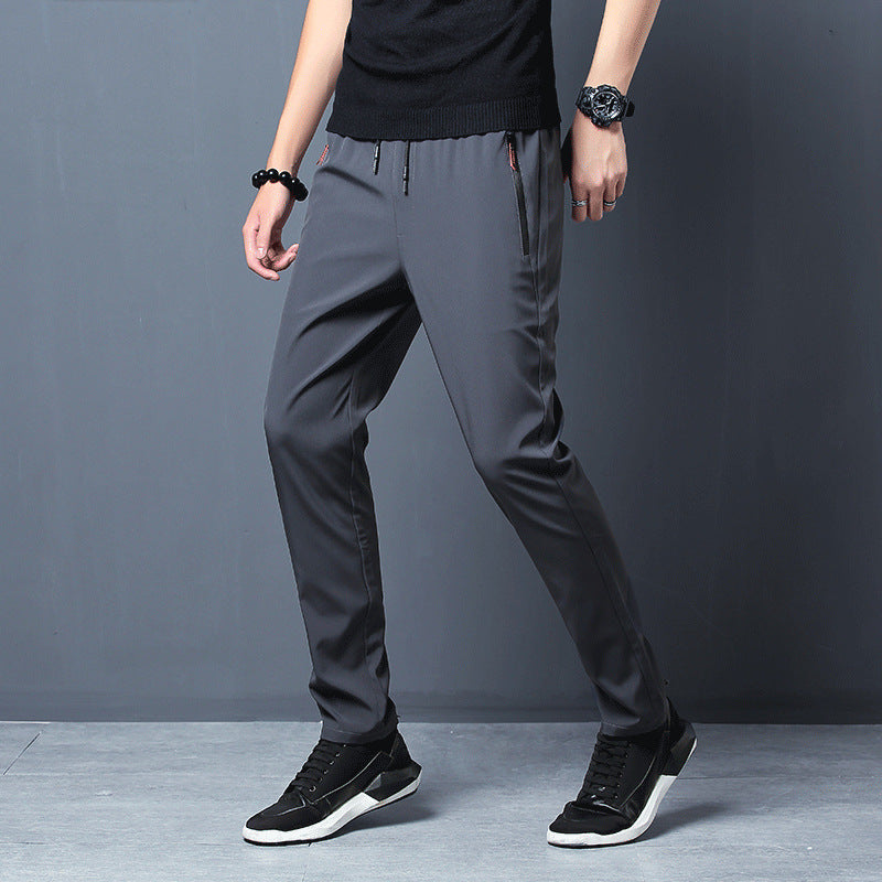 Men’s Ice Silk Thin Summer Loose Sports Pants