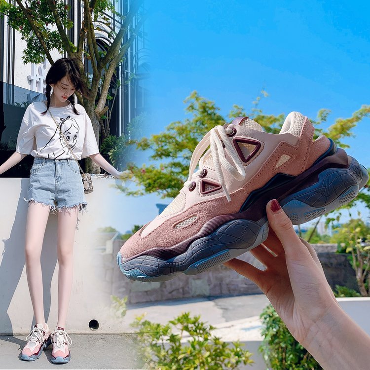 Women’s Platform Lace-Up Vulcanized Running Trainers – Dad Shoes Style