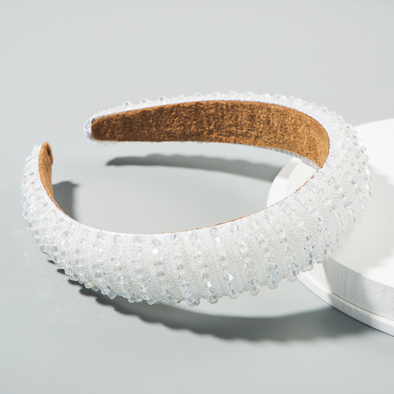 Heming Headband European And American Hand-Woven Crystal Headband Baroque Sponge Hair Bundle Korean Version Of The Net Red Sen Hair Accessories