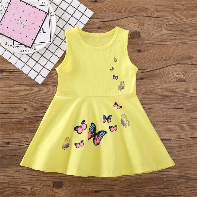 Girls Western Style Cotton Casual Skirt Butterfly Pattern