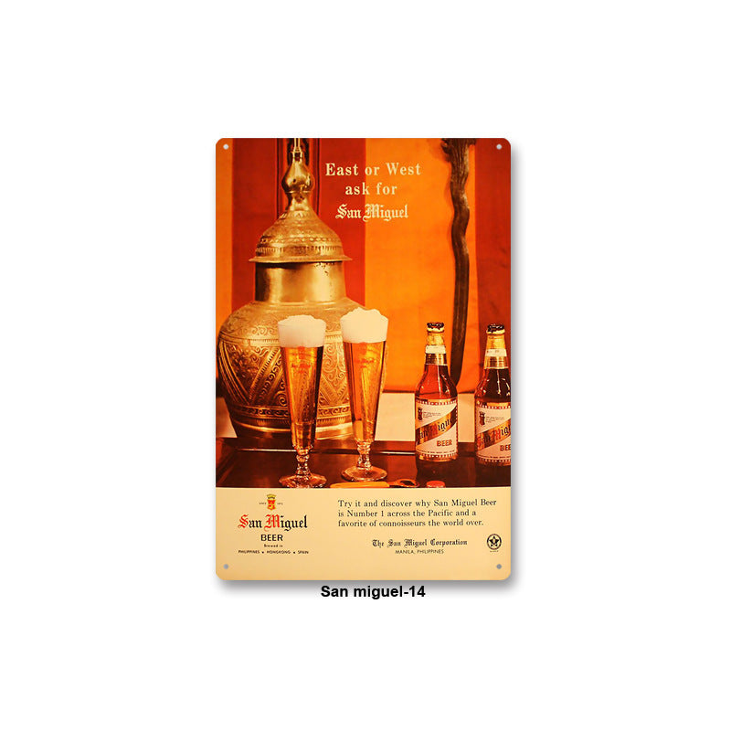 American Retro Tin Wall Art – Vintage Nostalgic Decor for Bars & Coffee Shops