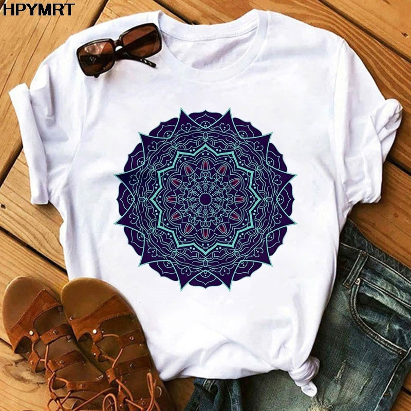 Women's Printed Modal Polyester Blend Regular Fit T Shirt