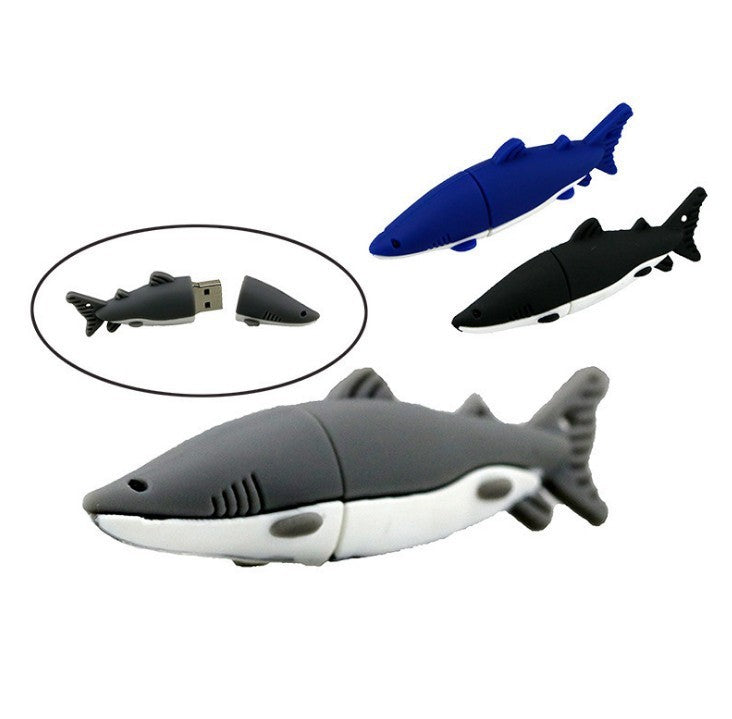 Cartoon Shark USB Flash Drive – Marine Animal Novelty, USB 3.0 (8GB/16GB)
