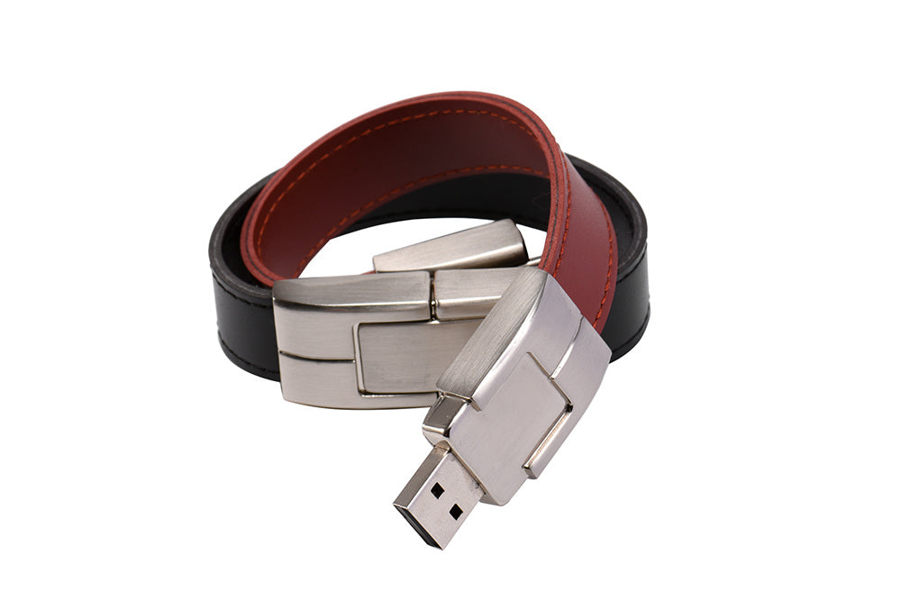 Leather USB Flash Drive with Case – Custom Logo, USB 3.0 (16–128GB)