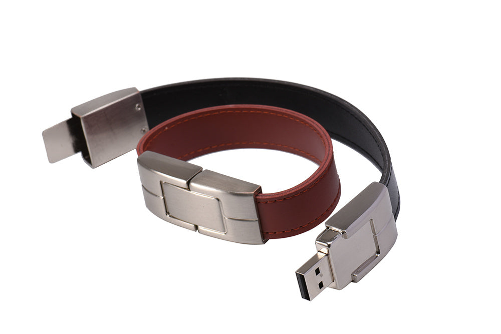 Leather USB Flash Drive with Case – Custom Logo, USB 3.0 (16–128GB)