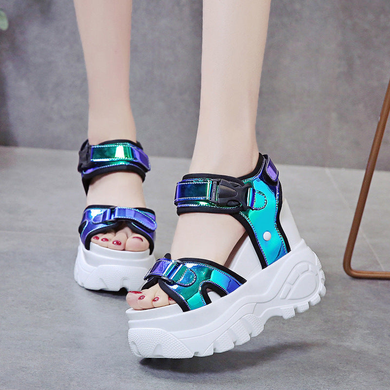Womens Sandals Shoes Platforms Wedge Super High Heel Chunky Sandals Thick Bottom