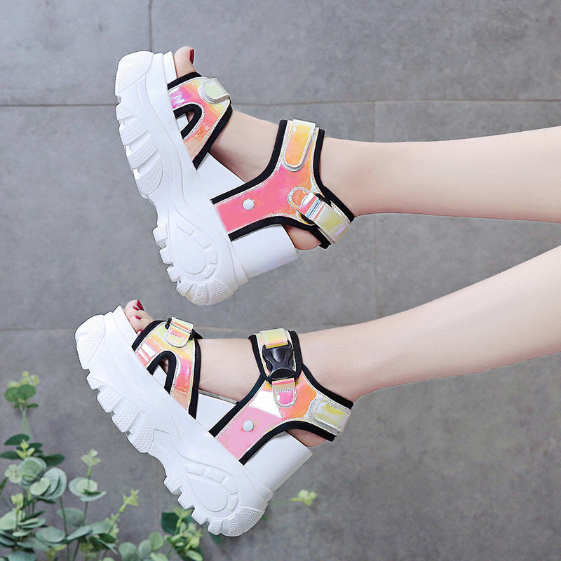 Womens Sandals Shoes Platforms Wedge Super High Heel Chunky Sandals Thick Bottom