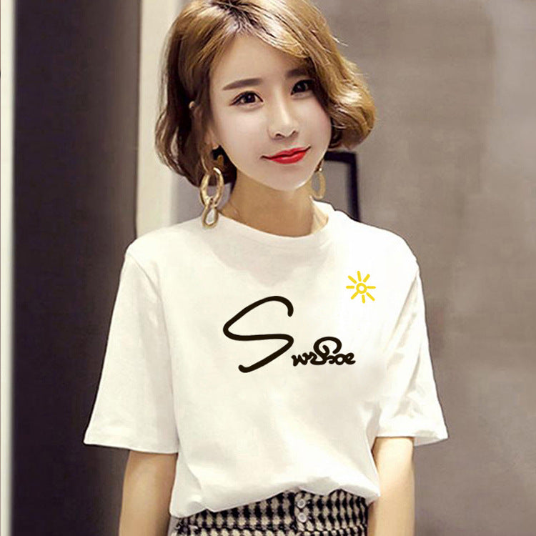 Women's Summer Short Sleeve T-Shirt For Korean Girls