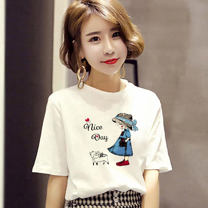 Women's Summer Short Sleeve T-Shirt For Korean Girls