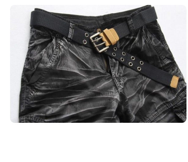 Men's Cotton Cargo Shorts Relaxed Fit Washed Summer