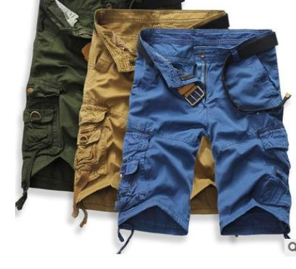 Men's Cotton Cargo Shorts Relaxed Fit Washed Summer