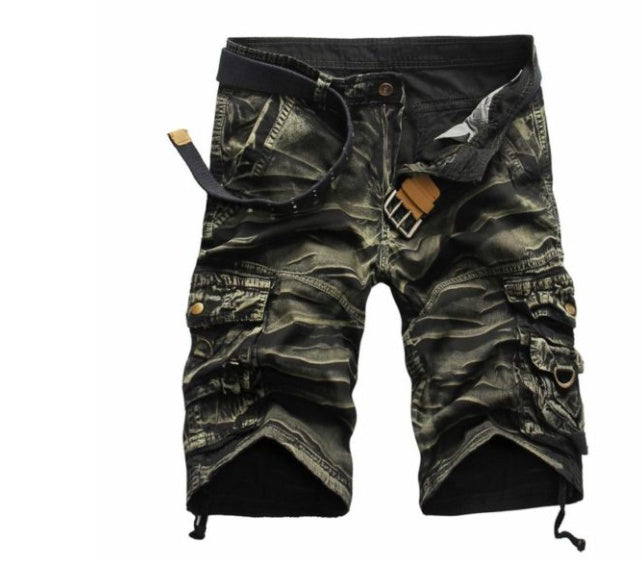 Men's Cotton Cargo Shorts Relaxed Fit Washed Summer