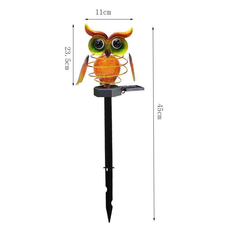 Resin Solar Owl Garden Lamp Weatherproof LED Path Light
