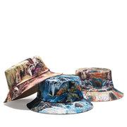 Landscape Painting Print Fisherman Hat