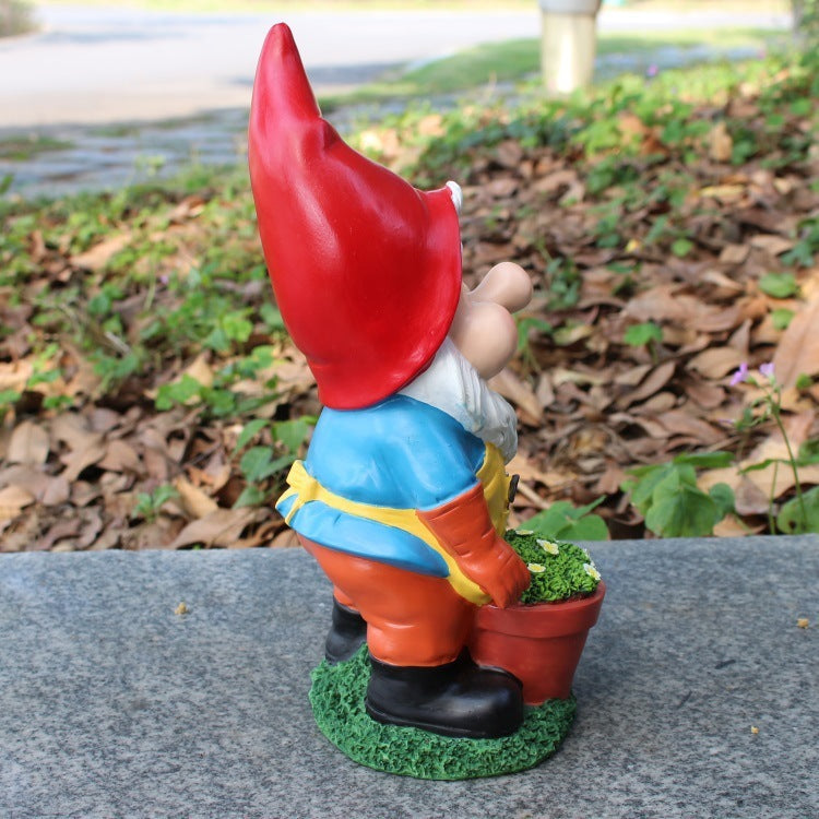 Creative Dwarf Ornament Resin Crafts Outdoor Statue Flower Pot Furnishings Decoration for Home Garden Courtyard WK