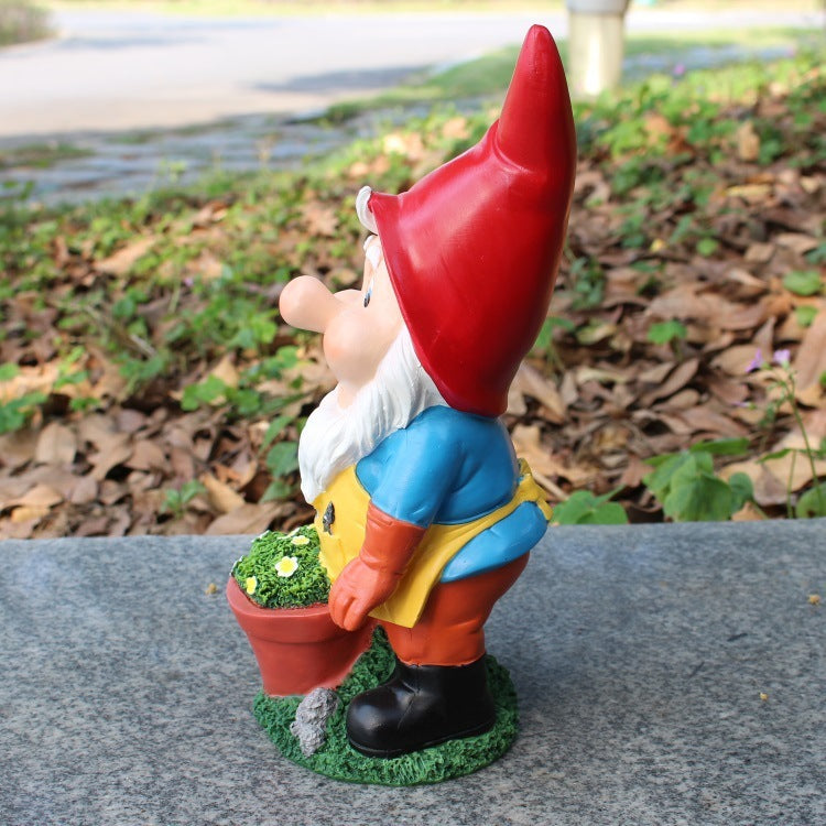 Creative Dwarf Ornament Resin Crafts Outdoor Statue Flower Pot Furnishings Decoration for Home Garden Courtyard WK
