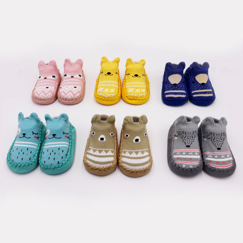 Unisex Cartoon Non Slip Cotton Baby Slippers For Toddlers