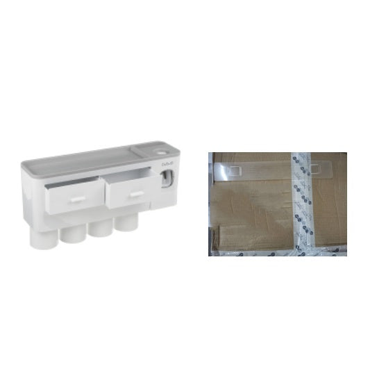 Safe PP Plastic Magnetic Toothbrush Holder With Drawer