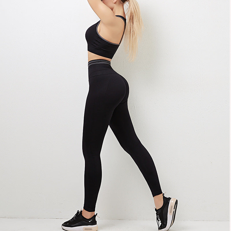Women’s Seamless Racerback Sports Bra and Compression Leggings 2-Piece Set