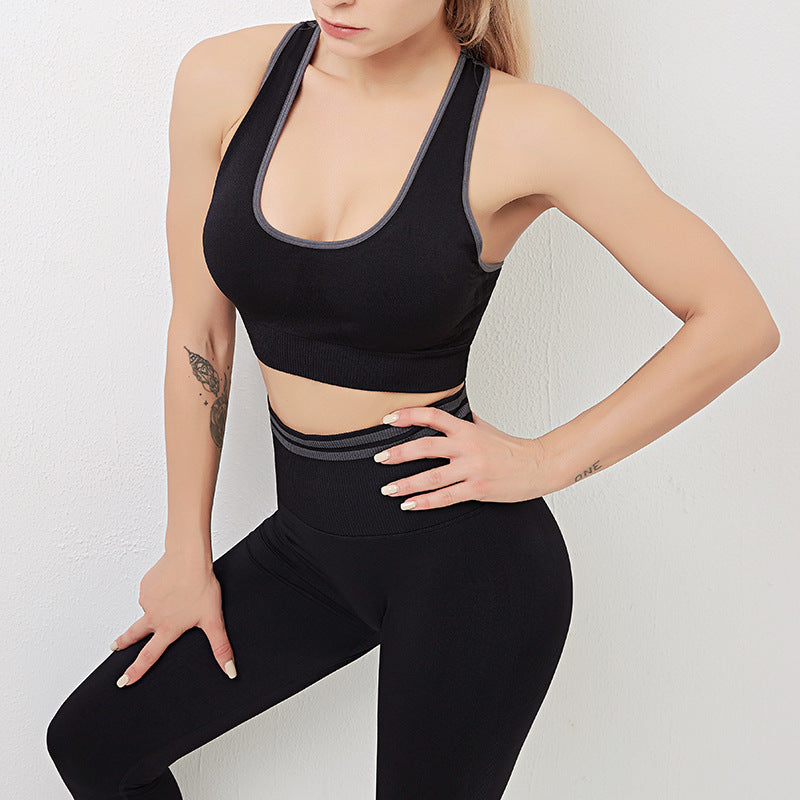 Women’s Seamless Racerback Sports Bra and Compression Leggings 2-Piece Set
