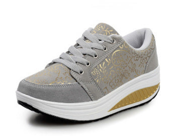Women's Lace Up PU Sneakers Heart Design Regular Fit
